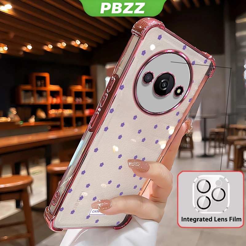 FOR ốp lưng Ốp Lưng Cho xiaomi redmi a3 2024 4g Vỏ Điện Thoại Vỏ Mềm Silicon Chống Sốc Thiết Kế Mới Thẩm Mỹ Trong Suốt Hoa Với Ống Kính Phim SJJETMPLH01
