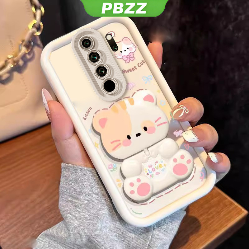 Ốp Lưng Cho redmi note 8 pro redmi note 8 Vỏ Điện Thoại Vỏ Mềm Silicon Chống Sốc Thiết Kế Mới Thẩm Mỹ Hoạt Hình Mèo Có Giá Đỡ Cho Gương JTMMZJ01