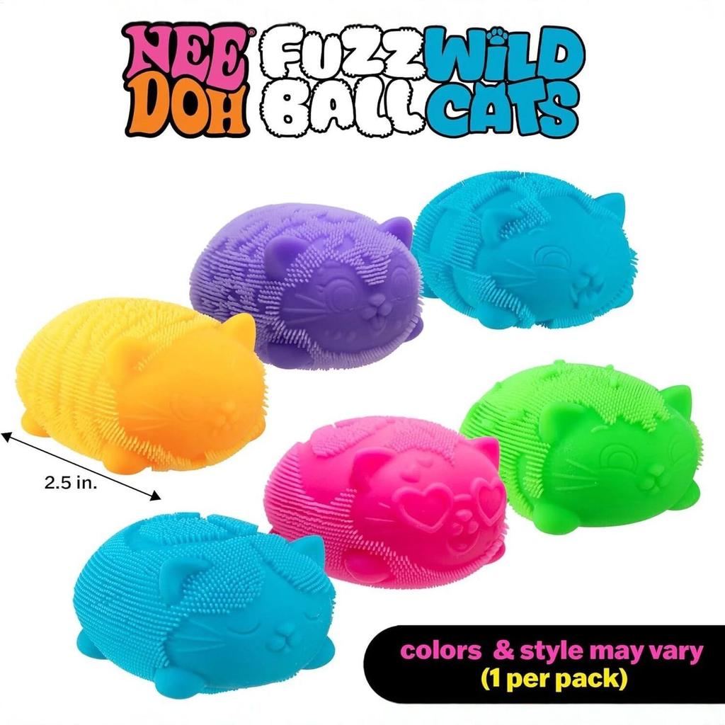 NeeDoh Fuzz Ball Wild Cats Stress Ball Squeezable Giảm căng thẳng Fidgets Đồ chơi cảm giác