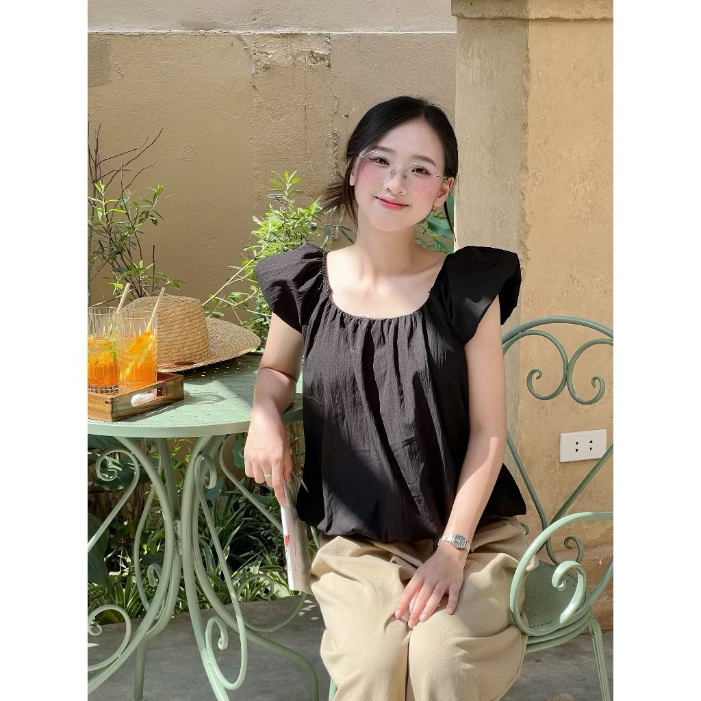 Áo kiểu cổ rộng dáng bồng  Thời Trang Nữ M380044