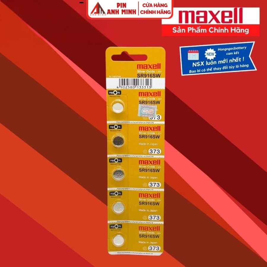 5 Viên Pin Đồng Hồ SR626 / SR621 / SR716 / SR521 / SR616 / SR516 / SR721 / SR920 / SR927 Maxell Chính Hãng
