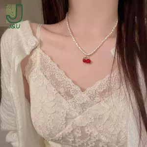 Ngọt Ngào Ngọc Trai Anh Đào Dễ Thương Cho Nữ Ngọc Trai Xương Đòn Dây Xích Cổ Nelace Bé Gái Ne Dây Xích Tinh Tế Choker Trang Sức