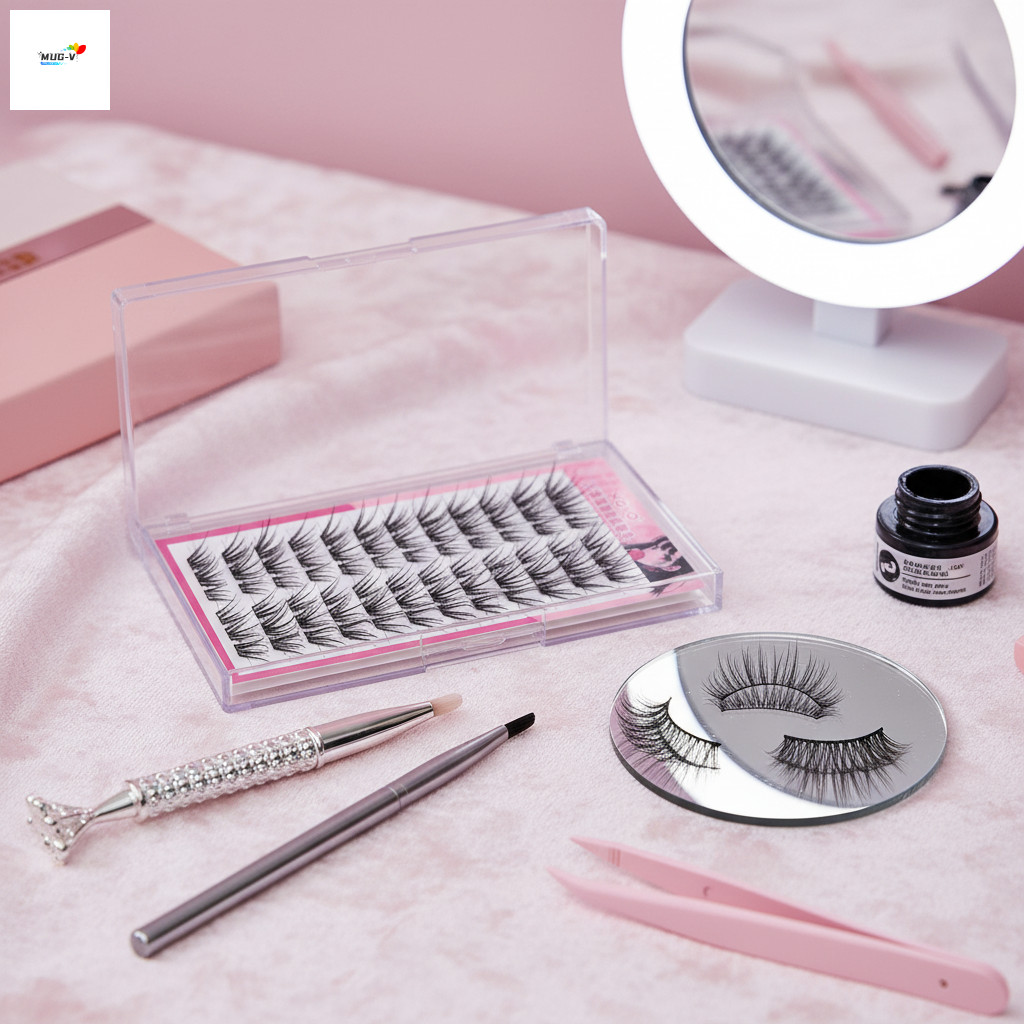 Phong Cách Pháp Khối Lượng Tự Nhiên Lông Mi Sợi Tổng Hợp C Curl Đen 9-13mm Có Thể Tái Sử Dụng