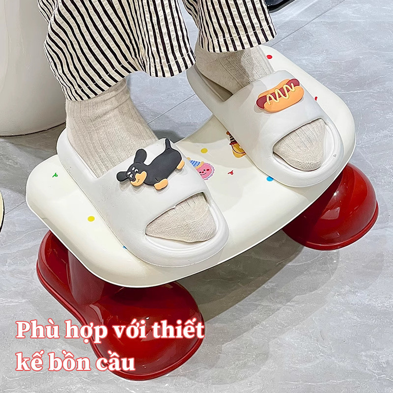 Ghế Kê Chân Toilet Họa Tiết Dễ Thương - Ghế Gác Chân Bồn Cầu Chữ U, Có Đệm Chống Trượt, Tốt Cho Sức Khỏe