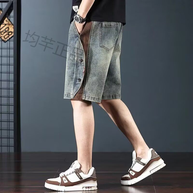 Quần Short Denim Dáng Rộng Phong Cách Mỹ, Mùa Hè Thon Gọn, Mặc Ngoài Trời
