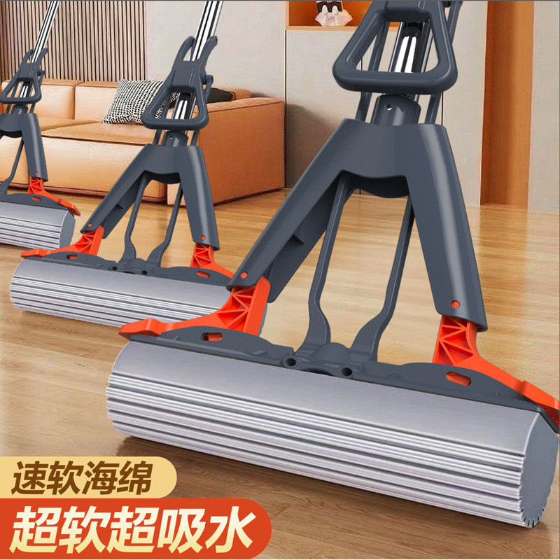 Cây lau nhà đầu xốp bông cotton dày, vắt nửa lạnh, không tay cầm, dùng cho gia đình