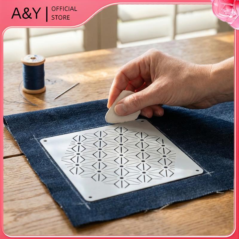 Bộ mẫu thêu A & Y Sashiko có thể tái sử dụng Quilting Stencil cho các dự án may vá DIY thủ công Nhiều kích cỡ tùy chọn.