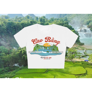 Áo thun du lịch Cao Bằng Du lịch Việt Nam, áo phông unisex nam nữ chất thun cotton dày dặn thoáng mát