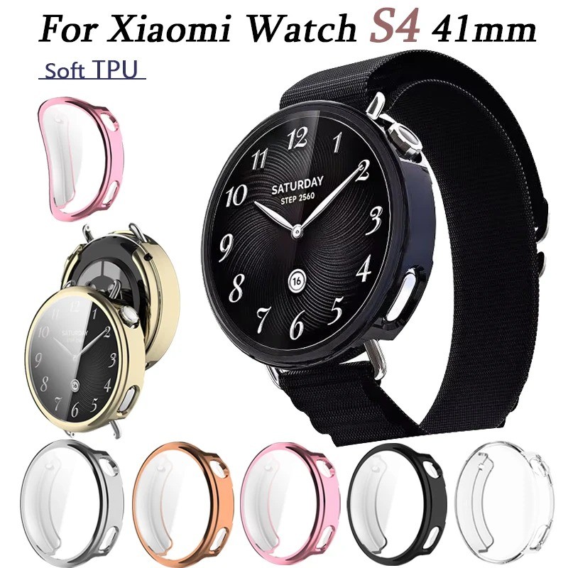 Đồng Hồ TPU Mạ Dành Cho Xiaomi WatchS4 Vỏ Mềm + Phim Đồng Hồ Màn Hình Ốp Lưng Cho Xiaomi Watch S4 41mm Tất Cả Xung Quanh Vỏ Bảo Vệ