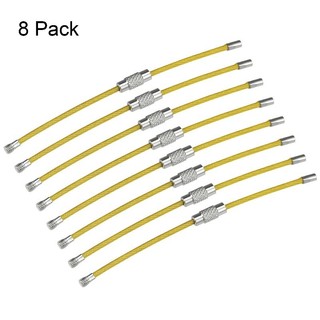 8 Chiếc Dây Móc Khóa Móc Khóa Vòng Cáp Cho Túi Xách Dây Kéo PVC Phủ Thép Không Gỉ