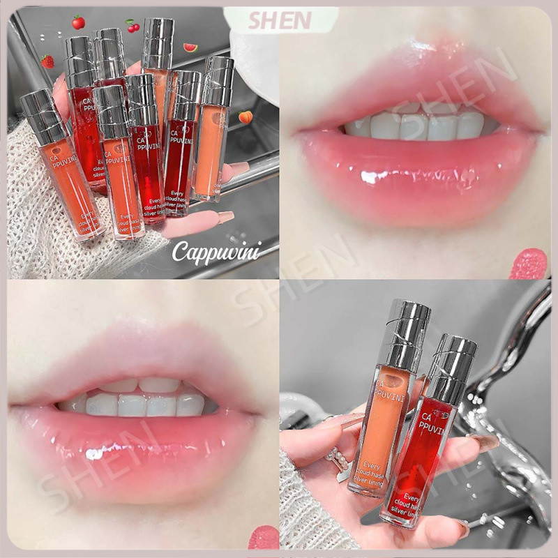 CAPPUVINI Crystal Feel Ice Trong Suốt Son Dầu Dưỡng Ẩm Trong Suốt Bóng Cảm Giác Nước Bóng Gương Thủy Tinh
