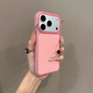 Ốp điện thoại di động cảm giác da thạch màu trơn mới cho iPhone17 Pro Max 16 15 Pro Max bảo vệ camera chống sốc chống rơi mặt sau mềm