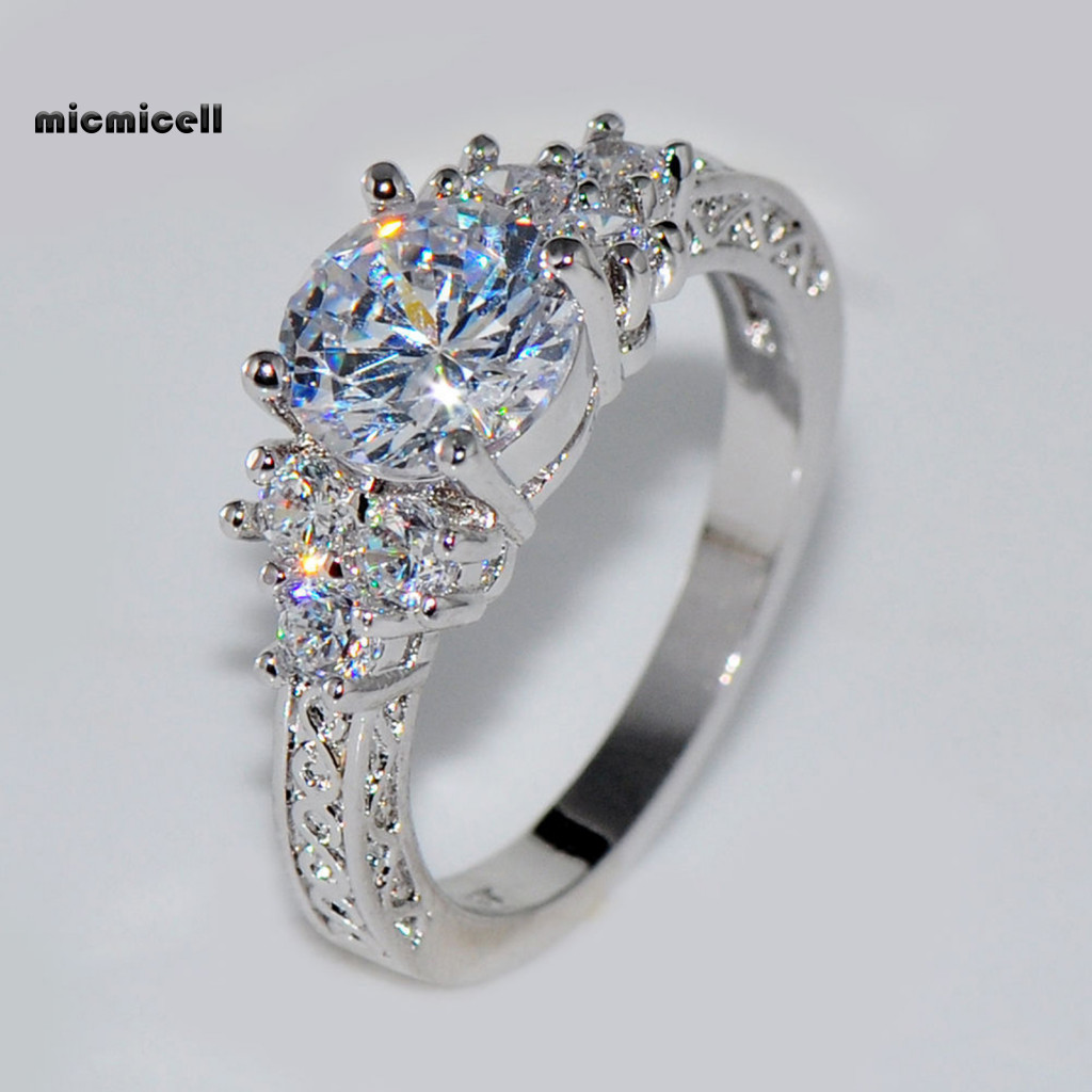 Nhẫn cubic zirconia cao cấp bạc dát vàng cho tiệc cưới và lễ đính hôn