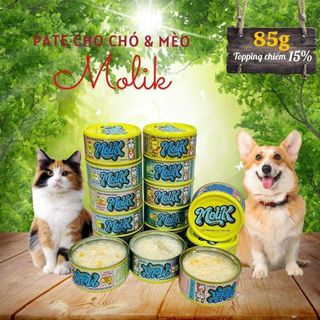(Combo tiết kiệm) Pate Molik 85g/Thức ăn ướt cho Chó Mèo –Dạng đặc mịn Mousse/Soup/Súp – 25 Hương Vị