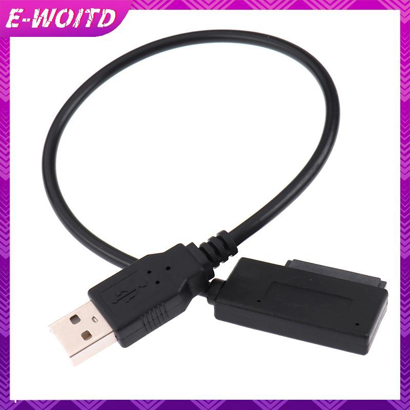 E-WOITD USB 2.0 sang Slimline SATA 7 + 6 13pin Laptop CD DVD Rom Cáp chuyển đổi ổ đĩa quang E-ÁY