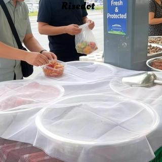 Vỏ chống bụi thực phẩm RISEDOT, 1 / 1.2 / 1.5 / 2m Dễ dàng làm sạch Vỏ lưới chống ruồi, Vỏ lưới chống muỗi màu trắng có thể gập lại di động Dã ngoại ngoài trời