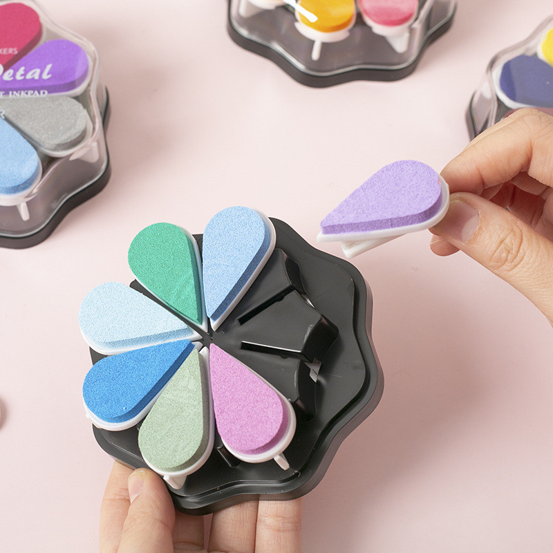 Kim Loại Miếng Lót Mực Handmade Tem Cao Su 36 Màu, Miếng Lót Cánh Hoa JOEF