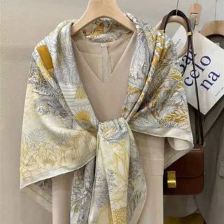 Khăn Vuông Lớn Fubao Rừng Nữ, Vải Lanh Cotton, Phù Hợp Thời Trang Xuân Thu