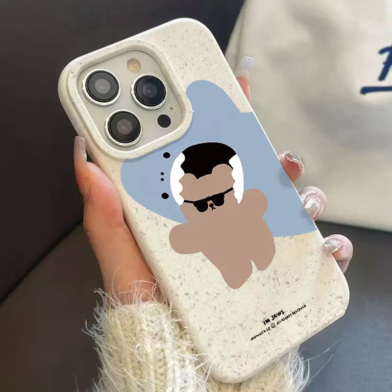 Ốp Cá Mập Xanh & Gấu Nhỏ Cho iPhone 11-17 Pro Max