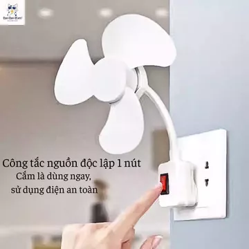 Quạt Trần Mini Gắn Đui Đèn E27 Kèm Phích Cắm – Quạt Trần Mini 3 Cánh Làm Mát Phòng, Quạt Tiết Kiệm Điện Cho Phòng
