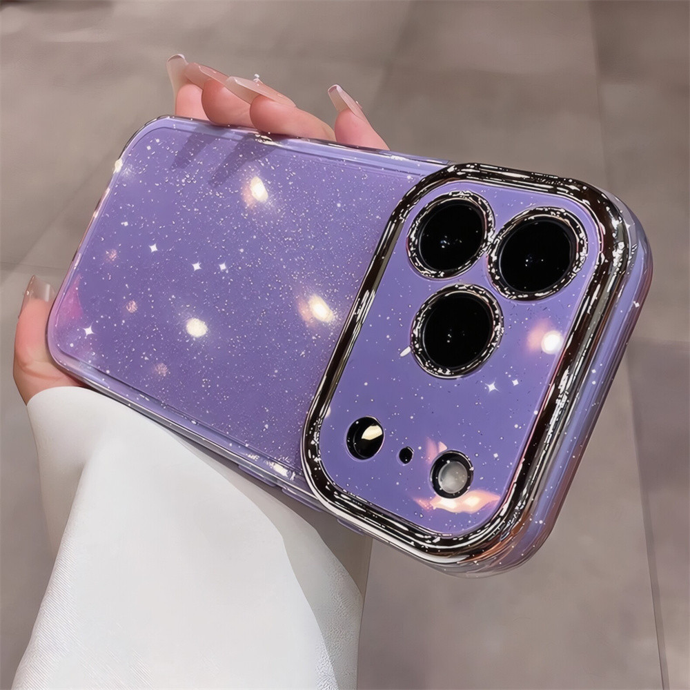 Ốp điện thoại lấp lánh màu sang trọng cho IPhone 17 Pro Max 13 14 15 16 pro max Vỏ bảo vệ điện thoại màu chống rơi Vỏ silicon mềm Ốp lưng trong suốt