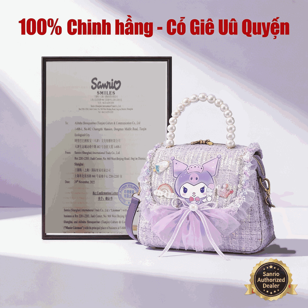 【Hàng có sẵn Giao 2 Ngày】🏆 Sanrio Official Túi Xách Kuromi Cho Bé Gái 4-12 Tuổi - Chính Hãng 100% Có Giấy Ủy Quyền - Túi Đeo Tay Dễ Thương Chống Nước - Quà Sinh Nhật 2026 Kho Hà Nội Giao 4 Ngày