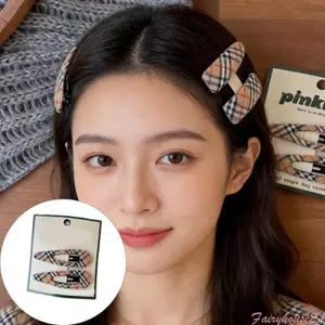 Cặp barrettes caro mềm mại dành cho nữ cô gái, chống trơn trượt và thoải mái khi sử dụng