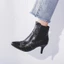 VNMZGG34-39 Giày Bốt Nữ Kích Thước Lớn Stiletto Sáng Bóng Martin Giày Xe Máy Khóa Thắt Lưng Trang Trí OL Tất Cả Trận Đấu Đi Lại Giày Bốt Nữ Chelsea