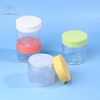 [hatheaven] Bình tẩy trang 200-350ml kèm nhíp Hộp đựng trong suốt tròn Chai rỗng Miệng rộng nắp chai Bảo quản Kem dưỡng da đẹp