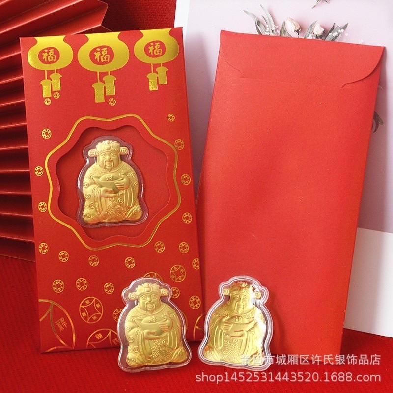 Lì Xì Thần Tài Mạ Vàng 24K May Mắn Rước Tài Lộc Quà Ý Nghĩa Tết