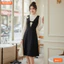 Đầm thiết kế BEMINE cổ trụ phối ren hoa mềm tay dài dáng chữ A phù hợp đi chơi-B417