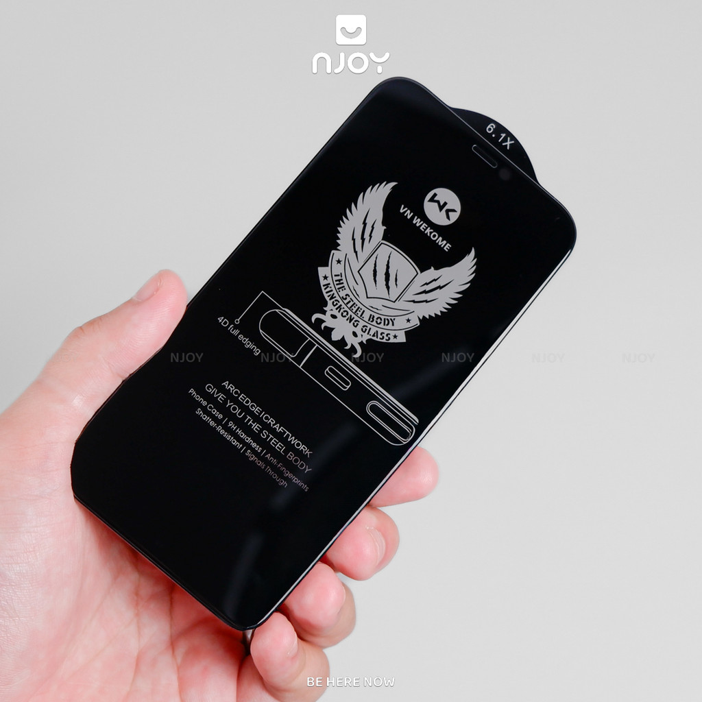 Kính Cường Lực WK KK Chống Nhìn Trộm Chống Vân Tay Khung Tự Dán Cho iPhone 17 Pro Max 16 15 14 Njoy