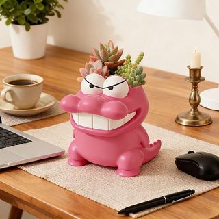 Dễ Thương Crayon Shin-Chan Hình Cá Sấu Nhỏ Chậu Hoa Hoạt Hình Ngoại Vi Phòng Khách Ban Công Cây Xanh Chậu Chứa Nước