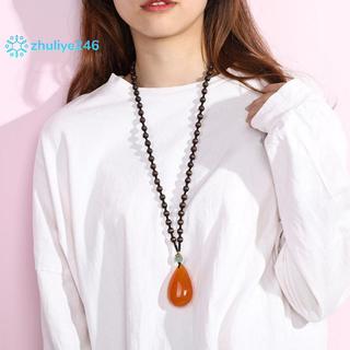 zhuliye246 Vòng cổ nữ phong cách dân tộc cổ điển sáp ong thả hạt choker dài áo len chuỗi mặt dây trang sức