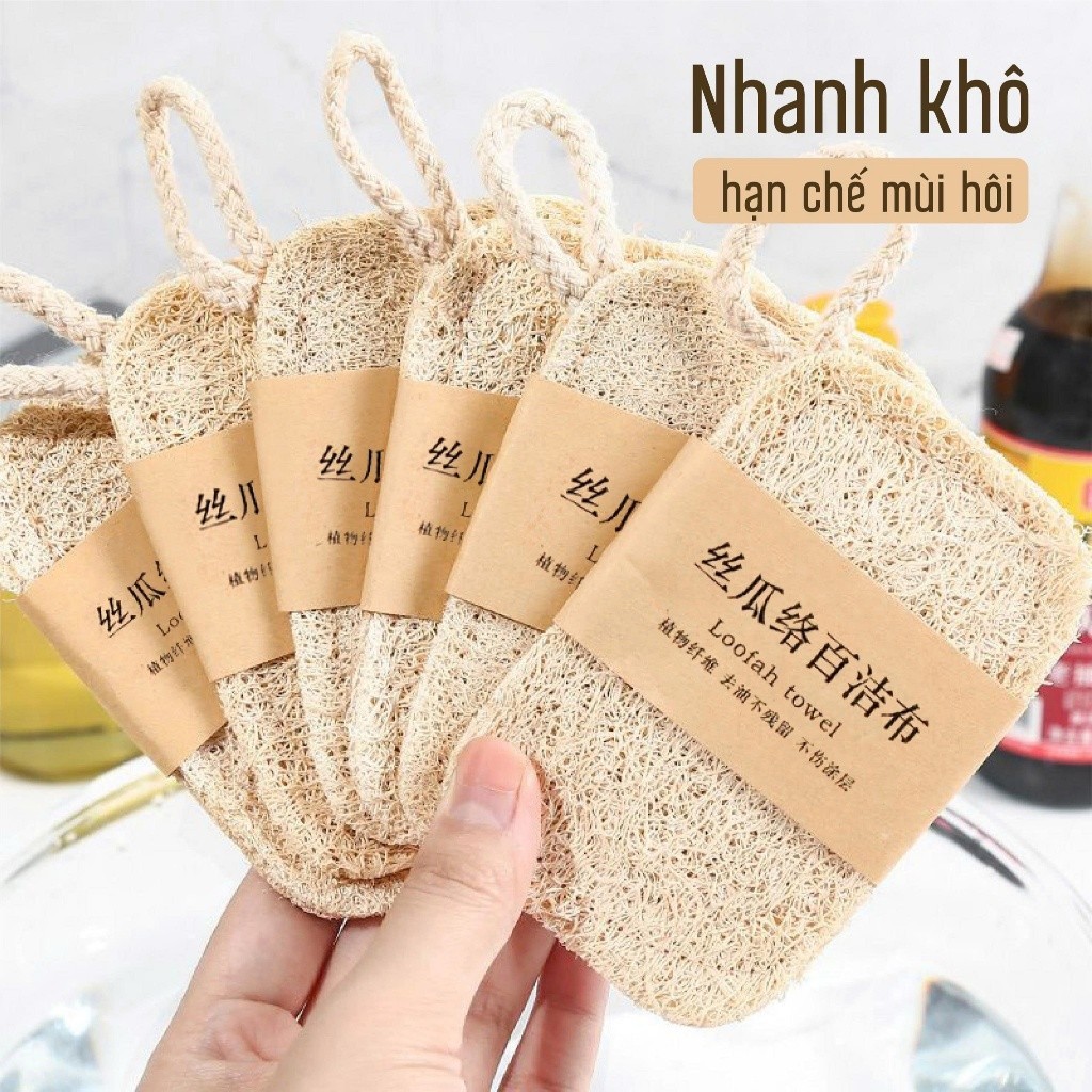 [Combo] Miếng Rửa Chén Bát Xơ Mướp Tự Nhiên An Toàn Sức Khỏe Thân Thiện Với Môi Trường