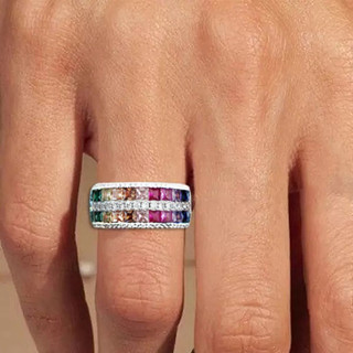 Nhẫn zircon bạc S925 cao cấp, phù hợp làm quà cưới cho nữ