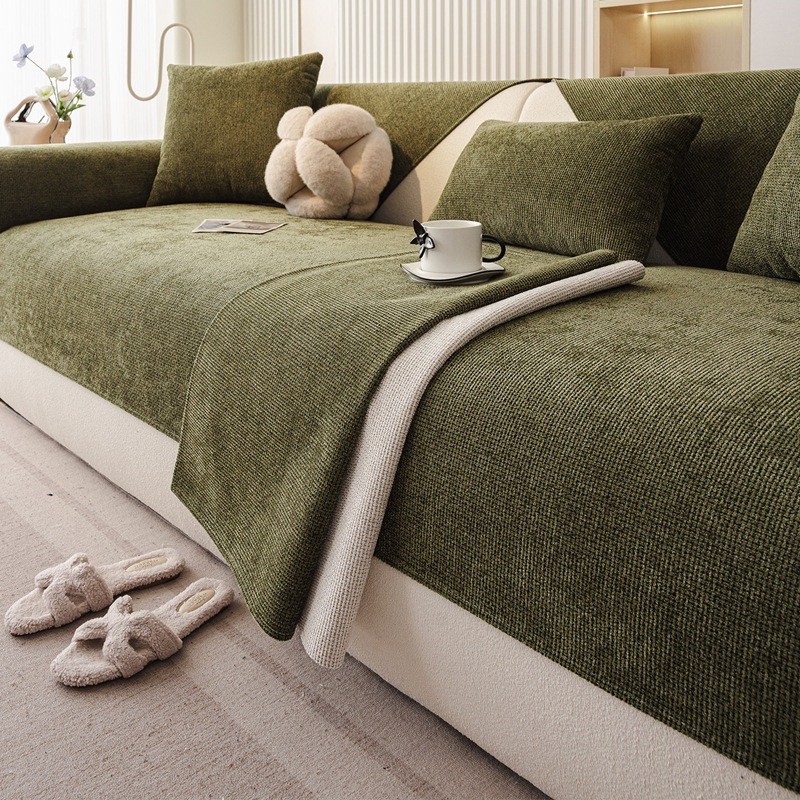 Vỏ Sofa Màu Trơn Bốn Mùa Đa Năng Chống Trơn Trượt Khăn Vải Chống Thấm Nước Tiểu Sofa Đệm