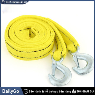 Dây kéo xe cứu hộ 4m vàng 5 tấn, Dây cáp kéo xe (ô tô), 5 tấn, 4m, Kéo xe, Sợi nilong / Siêu bền