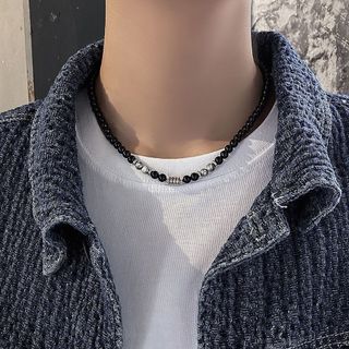 Phụ kiện thời trang tối giản dành cho nam: Vòng cổ hạt obsidian cao cấp