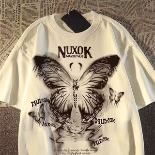 Áo thun nam tay ngắn phong cách hip-hop, in hình bướm, phù hợp mọi giới tính