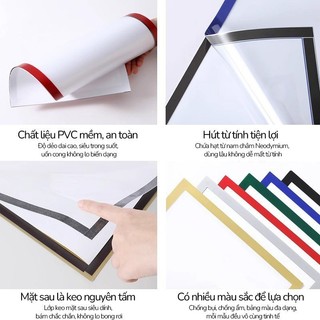 Khung ảnh nam châm trong suốt A4, giải pháp trang trí thông minh, dán tường dễ dàng giữ ảnh chắc chắn