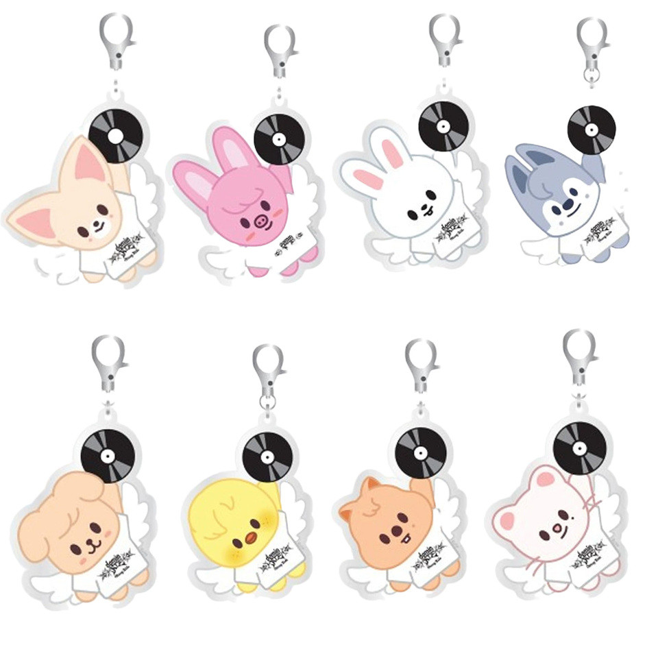 New SKZOO Stray Kids Keychain Cartoon Acrylic Keychain Double sided Pendant, Backpack Accessories Accessories