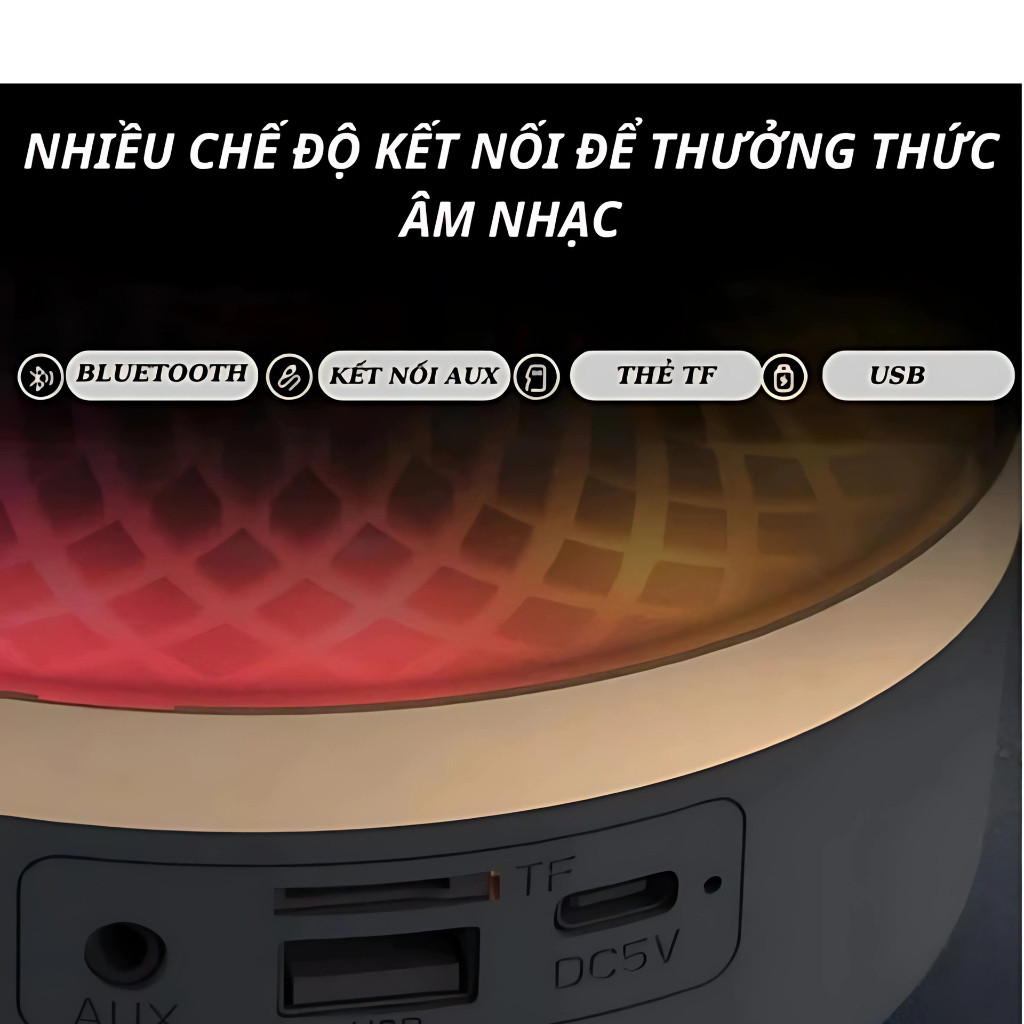 Loa Bluetooth Glass 5 - Bass lớn 10W - Âm thanh vòm, RGB Led - Bảo hành 12 tháng
