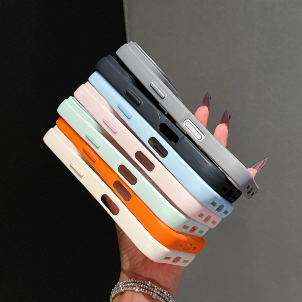 Ốp lưng trong suốt mờ có giá đỡ ống kính cho iPhone 17 16 15 14 13 12 11 Pro Max 17 Air 16 15 14 Plus Khung đầy màu sắc Vỏ đơn giản thời trang chống rơi
