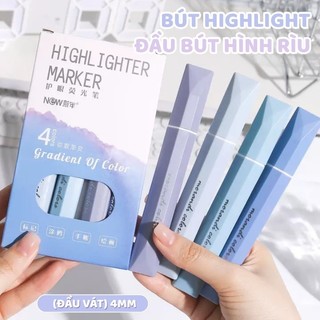 Bút highlight dạ quang - Hộp 4 bút đánh dấu pastel thiết kế gradual tiện dụng, lựa chọn hoàn hảo cho năm học mới