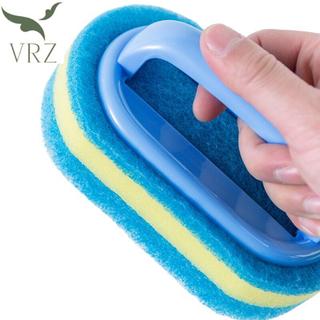 Bfvn Bàn chải làm sạch có tay cầm, xốp lau nhà bếp/phòng tắm, tẩy vết bẩn gạch bồn tắm HOT