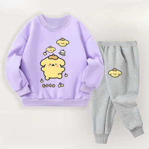 Pompompurin Trẻ Em Áo Khoác Và Quần Jogger Bộ Hoạt Hình Dễ Thương Trang Phục Thường Ngày Cho Bé Gái Mặc Hàng Ngày