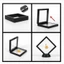 YOI 30 Miếng Vòng Cổ Và Bông Tai Hộp Đựng Nắp Trong Suốt Chắc Chắn PU Acrylic Xây Dựng