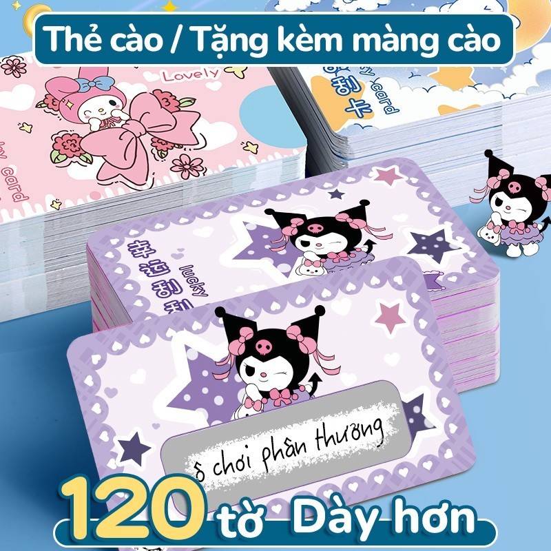 Thẻ cào hoạt hình - Trúng thưởng 2026 giá trị, combo 120 thẻ xinh xắn, quà tặng ý nghĩa kèm lời chúc độc đáo