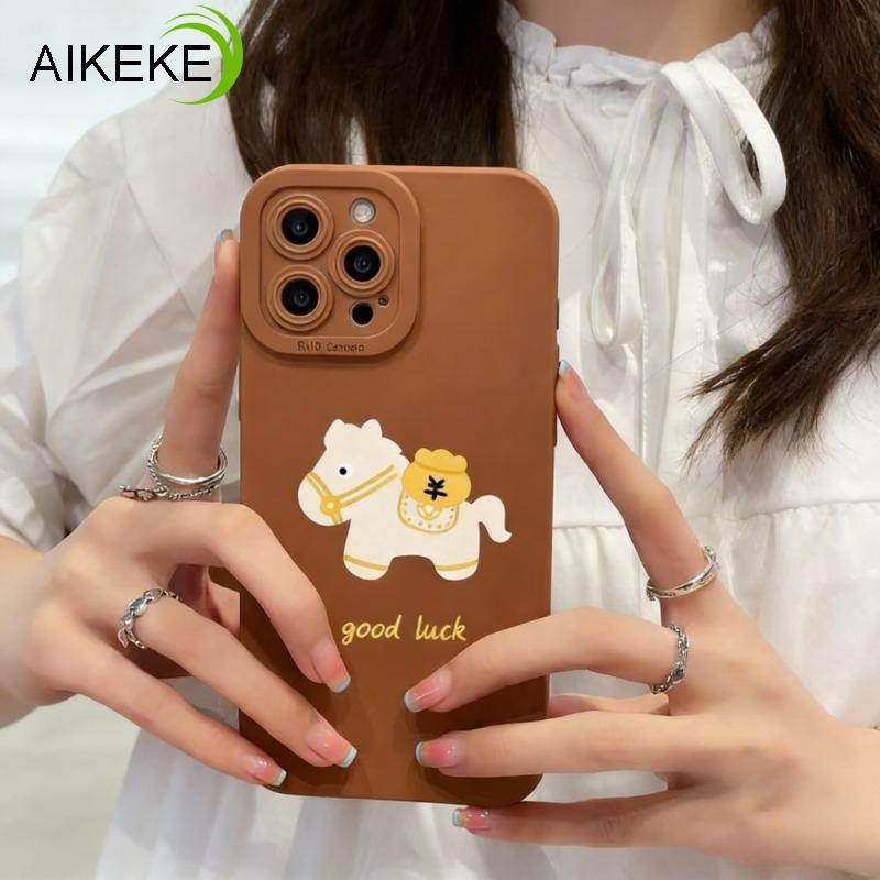Ốp Điện Thoại Ngựa Dễ Thương Năm Mới Cho Redmi Note 14S 14 13 12 Pro Plus 12s 12 Turbo Pro + 5G 4G Ốp Lưng Hoạt Hình Đơn Giản Nhận Phong Phú Bảo Vệ Ống Kính Vỏ Mềm Chống Rơi